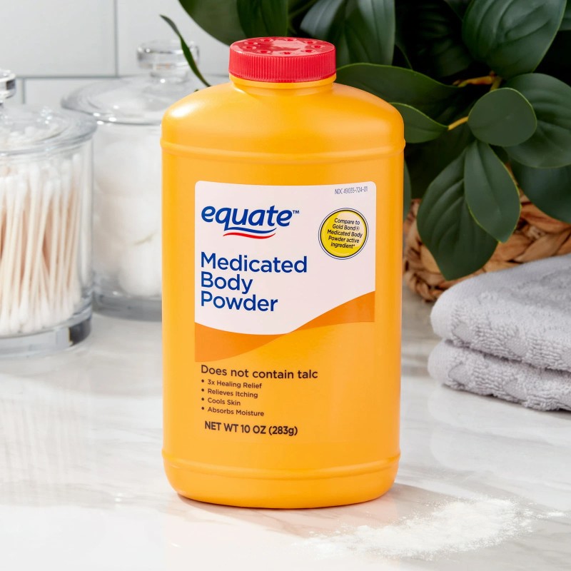 Equate, polvo corporal medicado, 10 oz.
