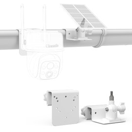 Okemeeo Gutter Mount for Cinnado B6 Camera, Solar Panel Mount with 360° Rotation, No-Drill Installation, White
