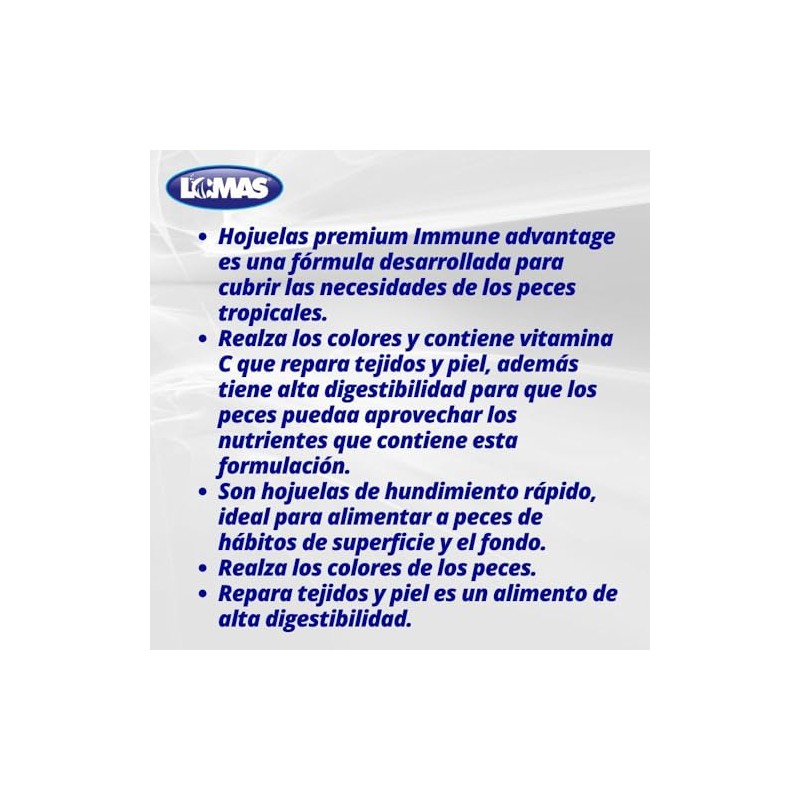 Lomas Hojuelas para Peces Tropicales Inmmune Advantange con 40 Gramos