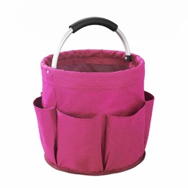 Universal Cleaning Caddy, Foldable Garden Bag, Storage Box, Garden Tools Bag, Cleaning Supplies Organiser for Storage in the Bathroom, Travel, Gardening (Pink)