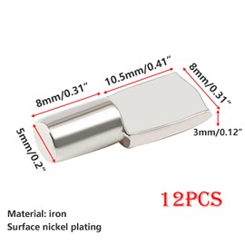 Ctyjia 12 PCS Shelf Pins 5mm Shelf Support Pegs, Spoon Shape Cabinet Shelf Support, Book Bracket Shelf Pegs Pins, Bracket Shelf Pegs for Cupboard, Bracket