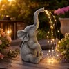 Solar Elephant Garden Statue with LED String Lights – Resin