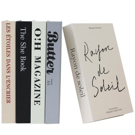 5 Pcs Fake Books for Decoration, Luyseyha Decorative Books for Coffee Table Decor, Room Decor Aesthetic, Faux Books Decor for Bookshelf, Shelf, Hollow Home Decor Books for Bedroom Room, Living Room