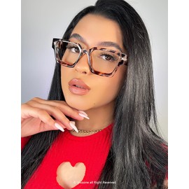 VISOONE - anteojos de bloqueo de luz azul rectangular, elegante, marco multicolor para mujeres y hombres, RIVER