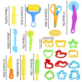 21 Piece Set Playdough Accessories, Play Doh Tools, Diy Clay Dough Shaping Tools, Plasticine Shaping Tools And Creative Shapes For Girls And Boys, Fun Educational Gifts For Art Activities（Random Color
