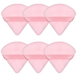 Pimoys 6 Pieces Pink Powder Puff Face Soft Triangle for Loose Powder, Velour Makeup Sponge Set Setting Powder Puff Beauty Makeup Tools