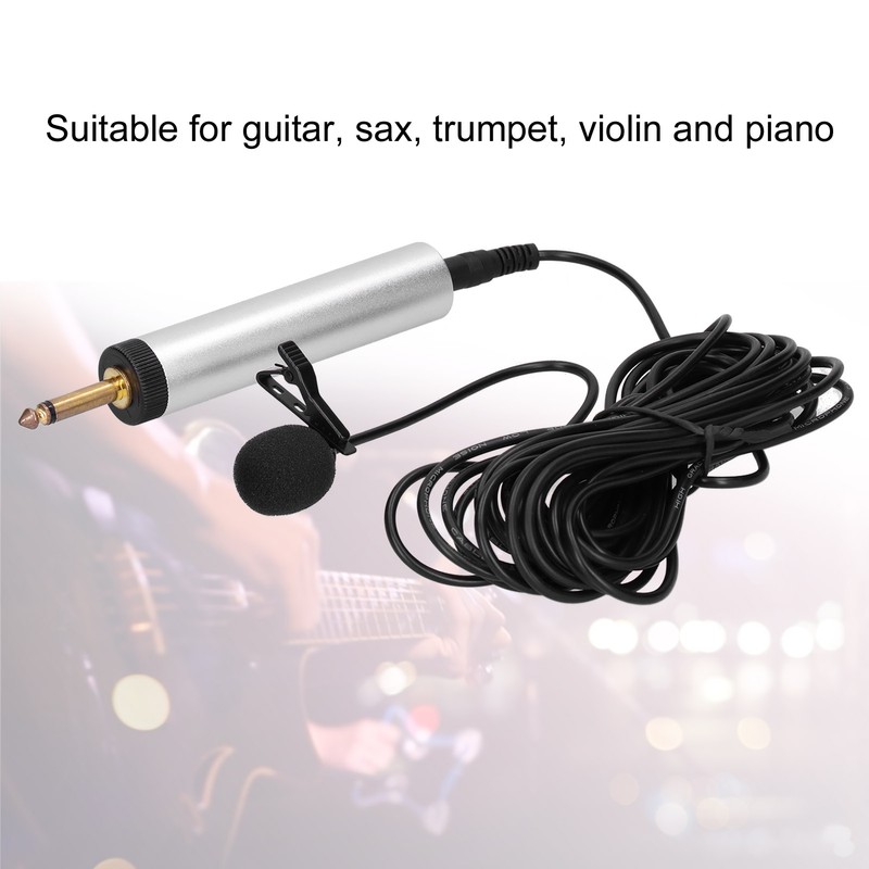 Professional Condenser Microphone Lavalier Lapel Mic Clipon Instrument Microphone for
