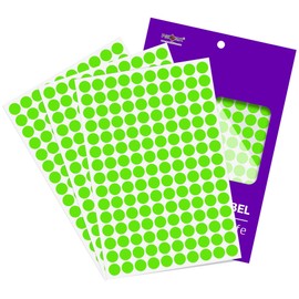 PARLAIM 1500PCS Colored Dot Stickers 1/2" Round Color Code Sticker Light Green Small Circle Labels for Classrooms Office Laboratory