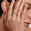 Shusukue August Birthstone Ring 925 Sterling Silver Created Peridot Ring