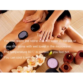 QYLHH 4 Pcs Medium Hot Massage Stones Set Natural Basalt Warm Rocks Kit for Home Spa Massager for Back&Leg& Face &Foot 1.96 * 2.36in