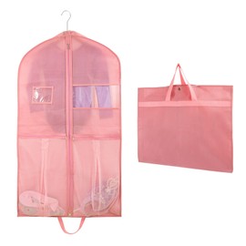 Waterproof Clothes Covers,42.5 inch Hanging Garment Bags with 2 Zipper Pockets,Foldable Dance Costumes Clothes Bag for Kids & Women,Suits Dress Hanging Cover with ID Slot,Travel Storage Bag