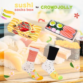 Funny Sushi Socks Box for Men Teen Boys Women - Fun Crazy Novelty Cool Silly Funky Food Socks Gifts - Unique Gag Japanese Gift Ideas for Mens Dad Birthday Father Day Christmas Stocking Stuffers