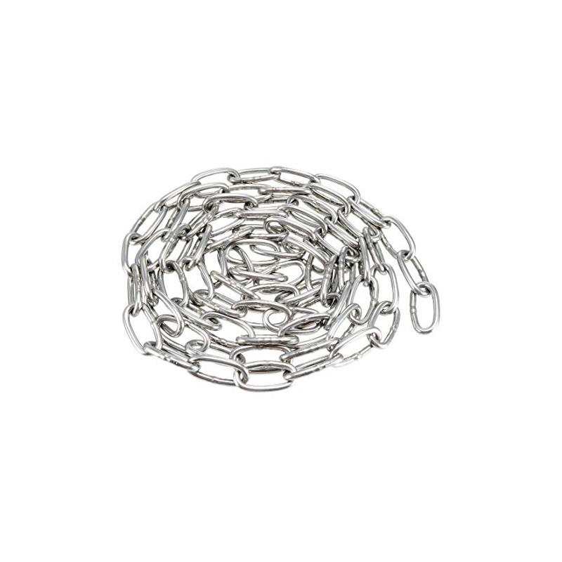 sourcing map Stainless Steel 304 Hardened Proof Coil Chain 1m