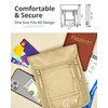 Vantamo Premium RFID Protected Travel Neck Wallet, Khaki, Fits Passport