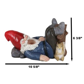 Ebros Gift Whimsical Festive Holiday Novelty Tipsy Drunk Mr Gnome Sleeping in Forest Near Squirrel Wine Bottle Holder Rack Caddy Stand Figurine As Kitchen Dining Bar Countertop Decorative Accent