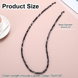 sourcing map Eyeglass Chains for Women, Resin Eyeglass Holder Chains Adjustable Sunglasses Lanyards Holder Chain Beaded String Holder Anti-Lost Strap for Glasses Sunglasses, Grey