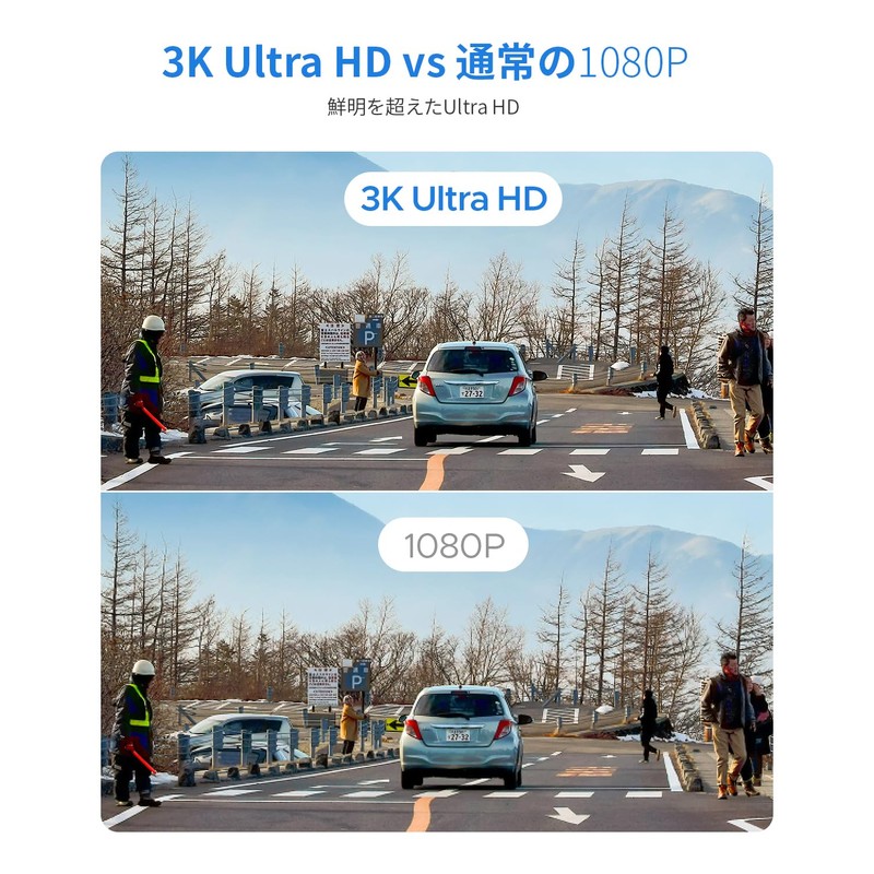 KAWA 3K Front Drive Recorder, 32GB SD Card Included, Voice