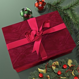 ReWallpaper Red Wallpaper Peel and Stick Textured Dark Red Velvet Wall Paper for Bedroom Removable Self Adhesive Fabric Burgundy Velvet Flocked Contact Paper for Drawers Crafts Christmas 17.5inx6.5ft