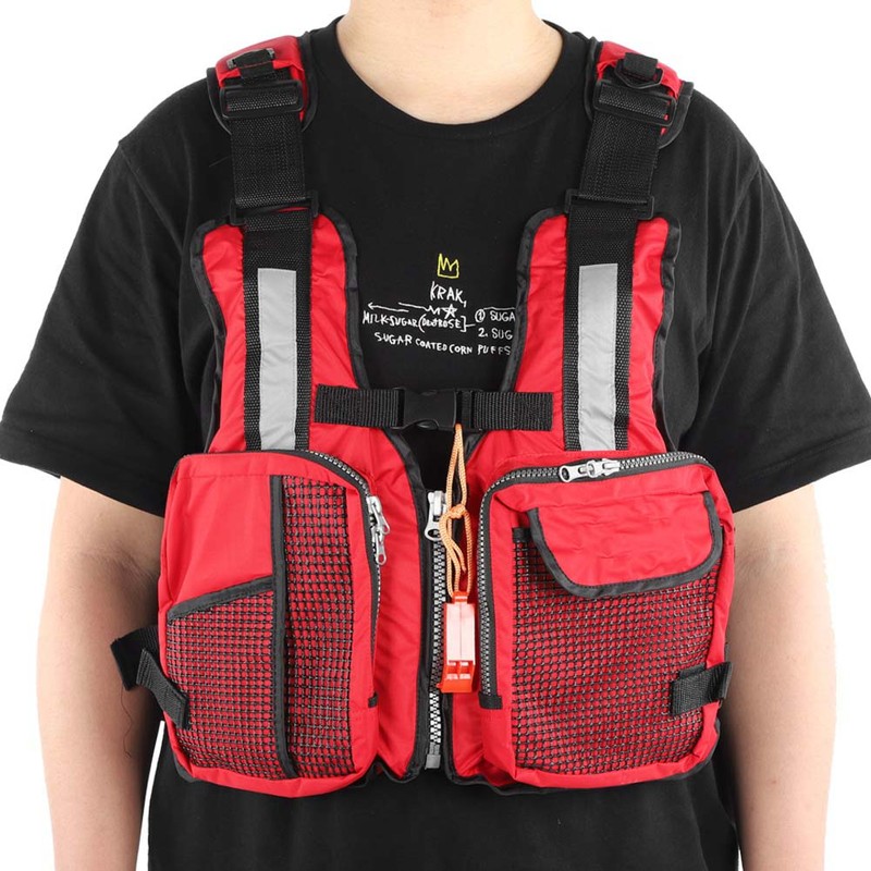 Portable Adult Floating Vest Fishing Waistcoat Multi Pocket Life Jacket