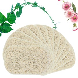 Pack of 12 Natural Loofah Sponge 7.5 x 11 cm Loofah Sponge, Soap Dish Soap Holder Accessories for Dish Cleaning, Exfoliating for Shower/Bathroom/Kitchen/Worktop, Beige