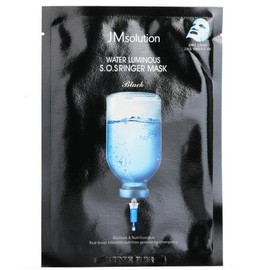 JM Solution Water Glow SOS Ringer Mask Black 35ml x 10 pcs / 제이엠솔루션 물광 sos 링거 마스크 블랙 35mlx10pcs