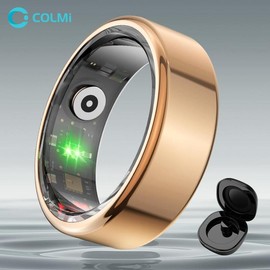 Multifunctional Smart Ring, 1 Count Waterproof Smart Ring with Charging Case, Fashionable Lightweight Sports Ring for Men & Women - Color: Golden, Specification: #8(Perimeter：57.5mm）