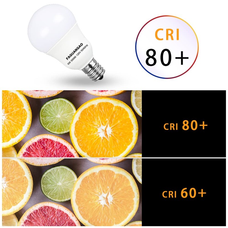 FAGUANGAO E17 Intermediate Base LED G14 Bulbs, 6W 60W Equivalent,