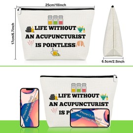Gevody Acupuncturist Gifts for Women Makeup Bag Thank You Gifts for Therapist Acupuncture Lover Cosmetic Bag Therapy Present Christmas Birthday Present for Acupuncturist Coworker Friend Travel Pouch