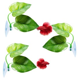 Cousduobe Betta Fish Leaf Pad - Improves Betta's Health by Simulating The Natural Habitat（ Double Leaf Design, one Big and one Small ）