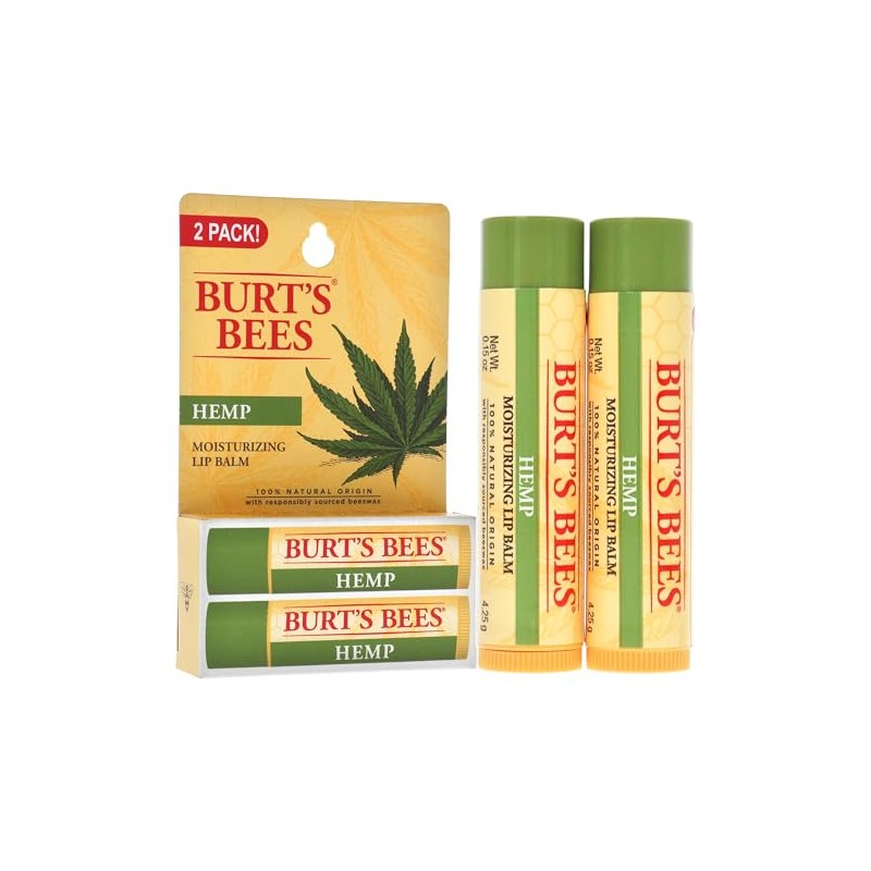 Burt's Bees Bálsamo labial hidratante de cáñamo unisex 2 oz