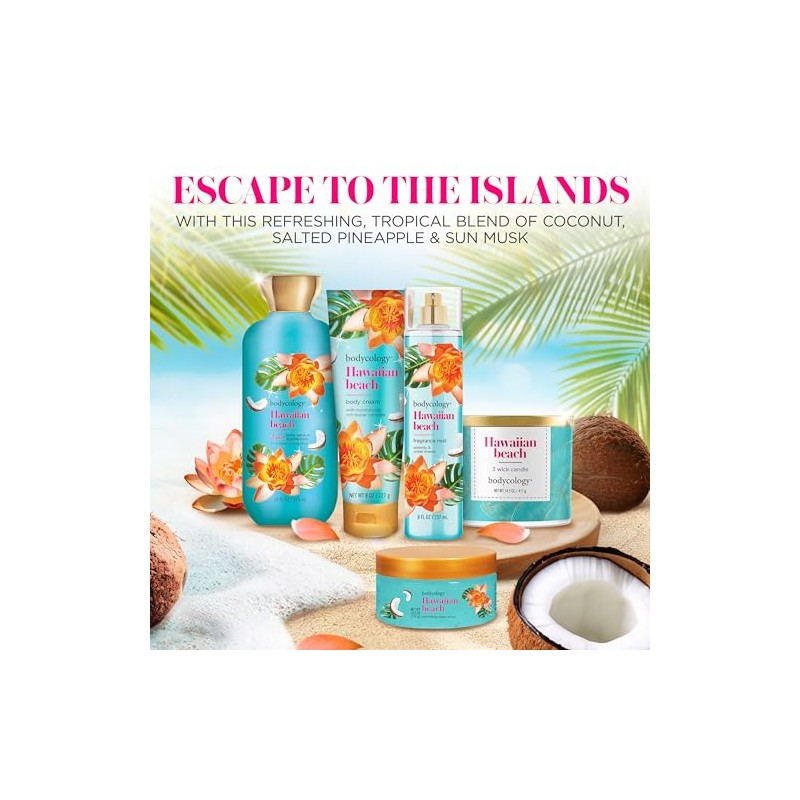 Bodycology 2-in-1 Body Wash & Bubble Bath, Hawaiian Beach, 16