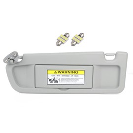 SCITOO Grey Left Driver Side Sun Visor Compatible for Honda Civic for 2006-2011, Car Sun Visor Without Sunroof with Lights Replacement 83280-SNA-A01ZE