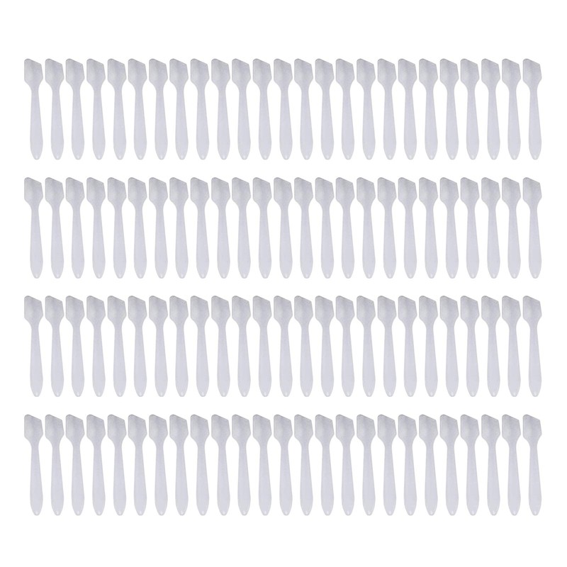 Espátulas de maquillaje reutilizables, 100 unidades, color blanco