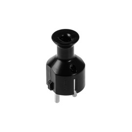 KEL Stecker Uni-Schuko, gerade und zerlegbar, 2p+Z Schuko, Fuer den Einsatz im Aussenbereich, IP44, schwarz