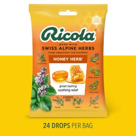 Ricola Original Herb Cough Drops, 21 Count (Pack of 8) Cough Suppressant Throat Drops with Naturally Sourced Menthol, Pleasing Herbal Taste for Coughs & Throat Irritation Symptom Relief
