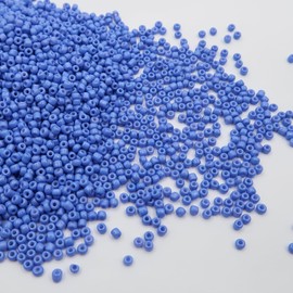 Blue 8/0 Pony Beads for Bracelets Making, 6000pcs Seed Beads 3mm Hair Beads Spacer Beads Bulk Glass Seed Beads for Friendship Bracelet Necklace Jewelry Gifts Making