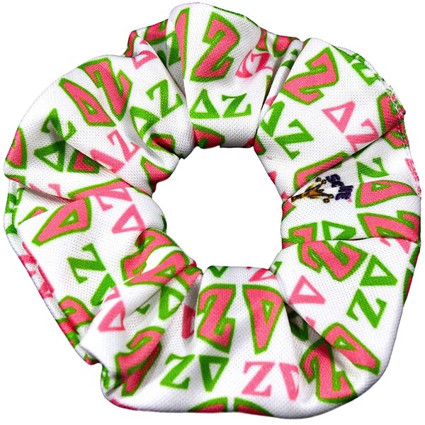 Delta Zeta Sorority Scrunchies Officially Licensed Greek Letters Print Ponytail Holders Scrunchie King Made in the USA