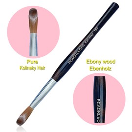 PCUORLEORS Kolinsky Acrylic Nail Brush,Ebony wood handle and 100% Pure mink Sable Hair brush, Gel brush for Acrylic power and Nail Extension #8,10,12,14,16 (#16)