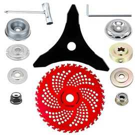 Fifatopo 9" x 36 Teeth Carbide Tipped Blades with Universal Adapter Kit, for Brush Cutter, Trimmer, Weed Eater, Compatible with Husqvarna Stihl, Ego,Fsx, Lawn Care, Farmland, Roadside Maintenance