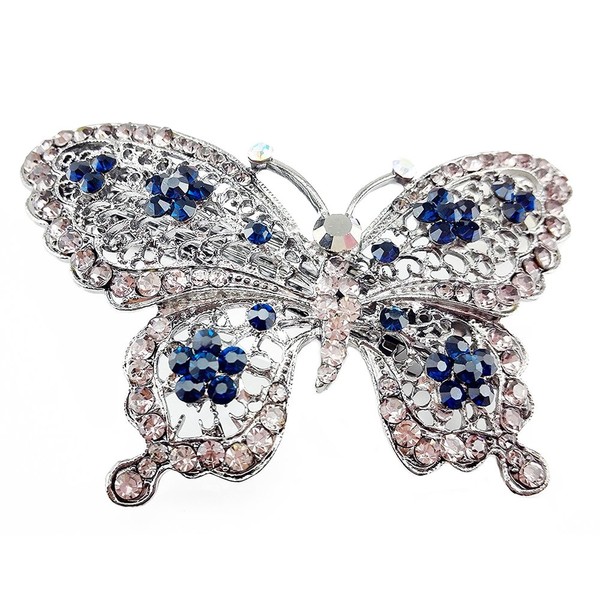 yueton New Crystal Rhinestone Butterfly Hair Clip Hair Accessories, Wedding Bride Headwear Hairpin