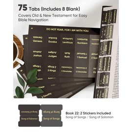 Morjor Bible Tabs for Women and Men, Retro Theme, 75 Large Print Bible Tabs & 1 Bookmark, Laminated Bible Book Tabs for Study Bible, Easy Navigation, Easy-to-Read Sans Serif Type