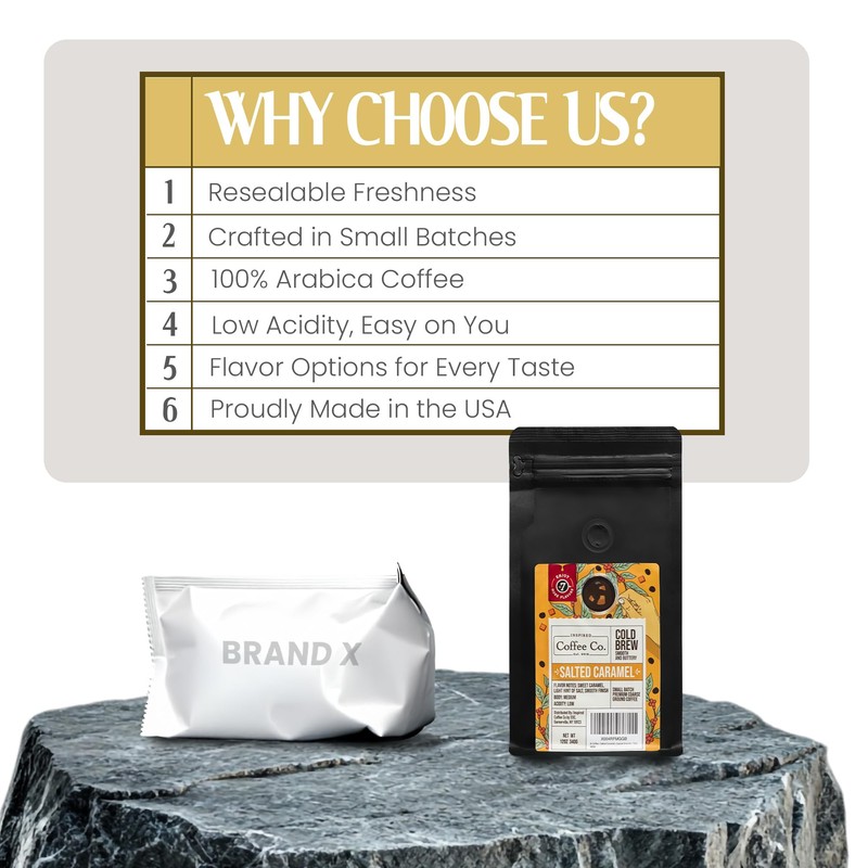 Inspired Coffee Co Salted Caramel Flavored Cold Brew Coffee Coarse