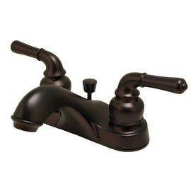 4" Lavatory Centerset Faucet (Brass Waterway), With Matching Pop-Up Drain Trim Assembly Oil Rubbed Bronze - Plumb USA