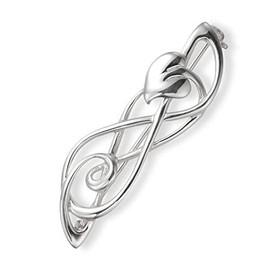 Heather Needham Sterling Silver Rennie Mackintosh brooch. Silver Leaf brooch - SIZE: 45mm x 13mm. Gift boxed 9101/B63HN