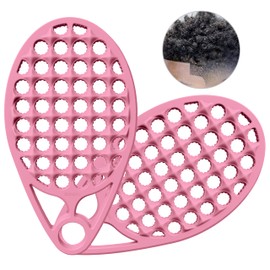 KOUPA Magic Silicone Curly Hair Brush, One Piece Twist Curl Comb for Afro Curls, Washable Hair Tool for Men Women, Pink, 2 Pieces