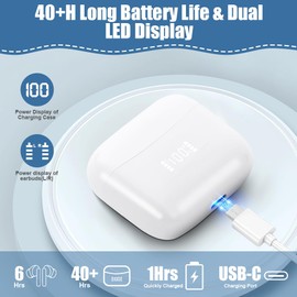 AXFEE Wireless Earbuds, Bluetooth 5.3 Headphones In Ear, Bluetooth Earphones with 4 ENC Noise Cancelling Mic, Bluetooth Earbuds with HiFi Stereo Deep Bass, LED Display, IP7 Waterproof, Fast Charge