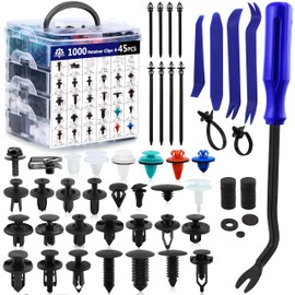 Car Push Retainer Clips 1045PCS Auto Fasteners Assortment-30 Most Popular Sizes Nylon Bumper Fender Rivets with 10 Cable Ties and Blue Fastener Remover for Ford GM Toyota Honda Chrysler Benz Nissan