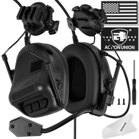ACTIONUNION Tactical Headset for Airsoft Fast Helmet No Noise Reduction (Black)