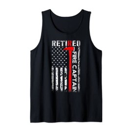 Retired Firefighter Fire Captain Retirement UAS flag Gifts Tank Top
