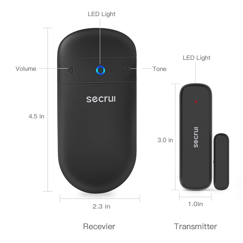 SECRUI Door Chime, Door Sensor Chime with Adjustable Volume, Easy